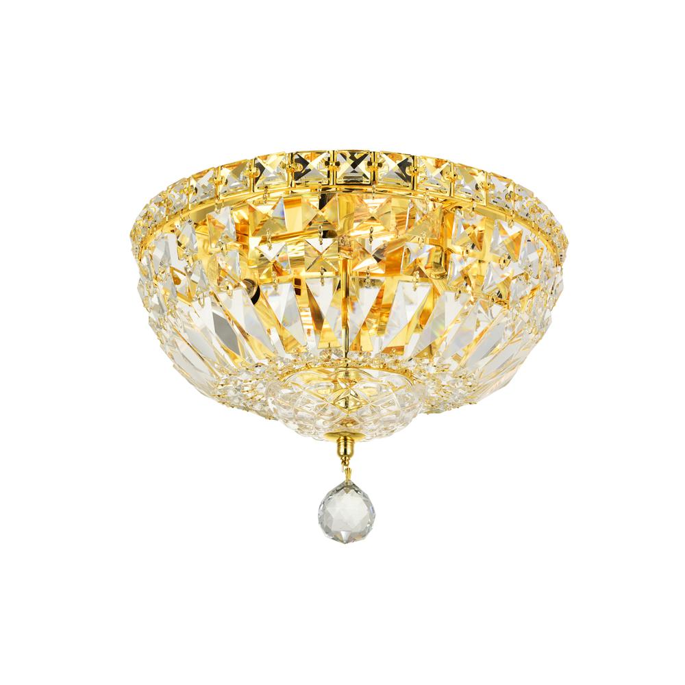 Tranquil 4 light Gold Flush Mount Clear Royal Cut Crystal. Picture 5