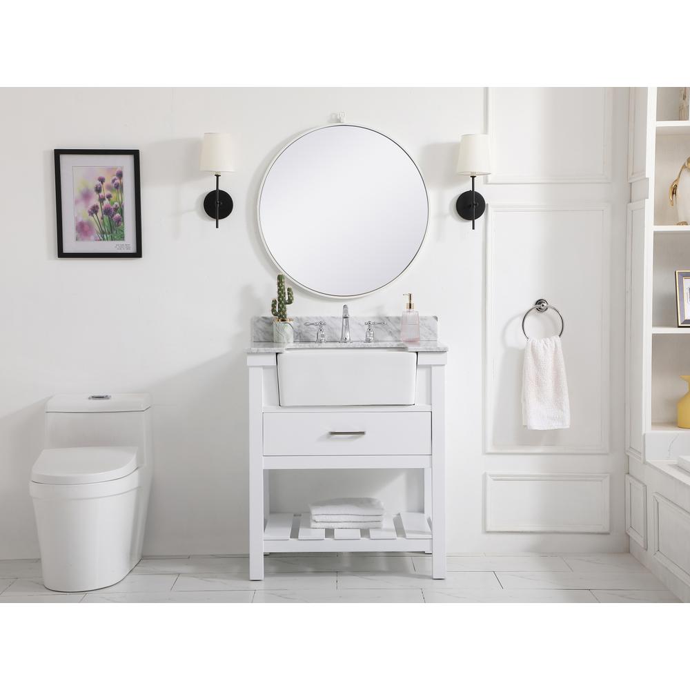 30 inch Single bathroom vanity in white with backsplash. Picture 4