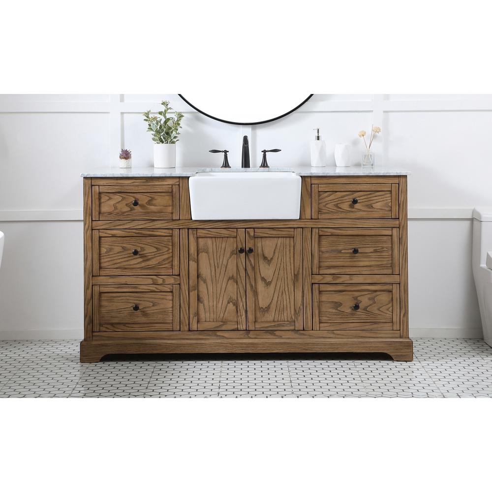 60 inch Single bathroom vanity in driftwood. Picture 14