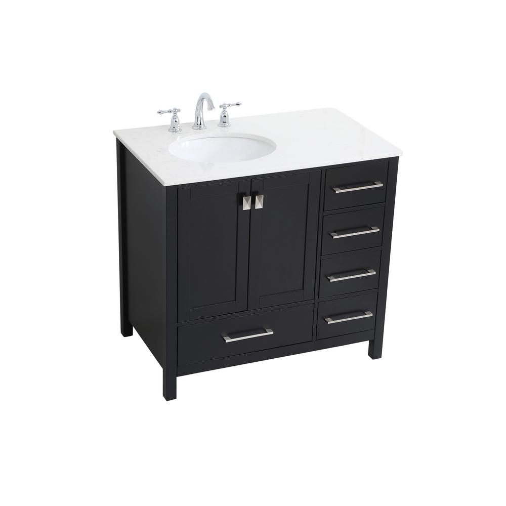 36 inch Single Bathroom Vanity in Black. Picture 8
