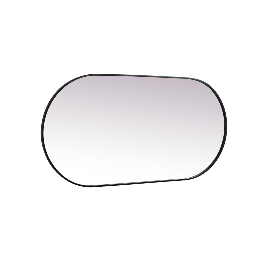 Metal Frame Oval Mirror 30x60 Inch in Black. Picture 9