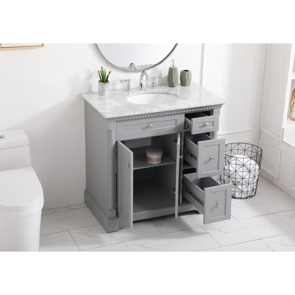 36 inch Single bathroom vanity in  Grey. Picture 3