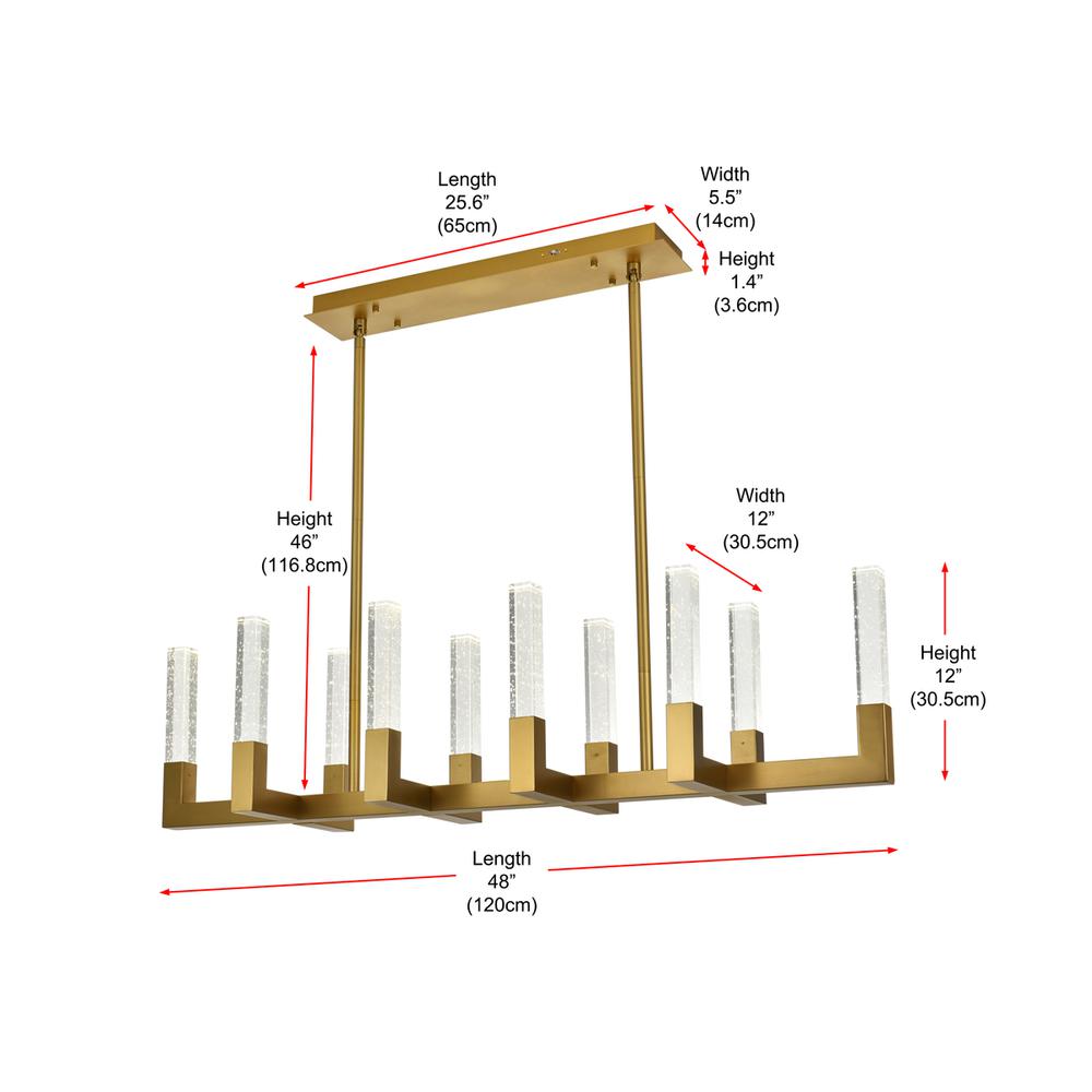 Noemi 48 inch Adjustable LED Pendant in Satin Gold. Picture 10