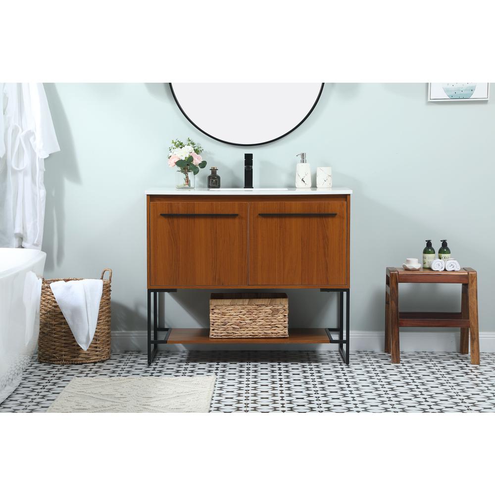 40 inch Single bathroom vanity in teak. Picture 14