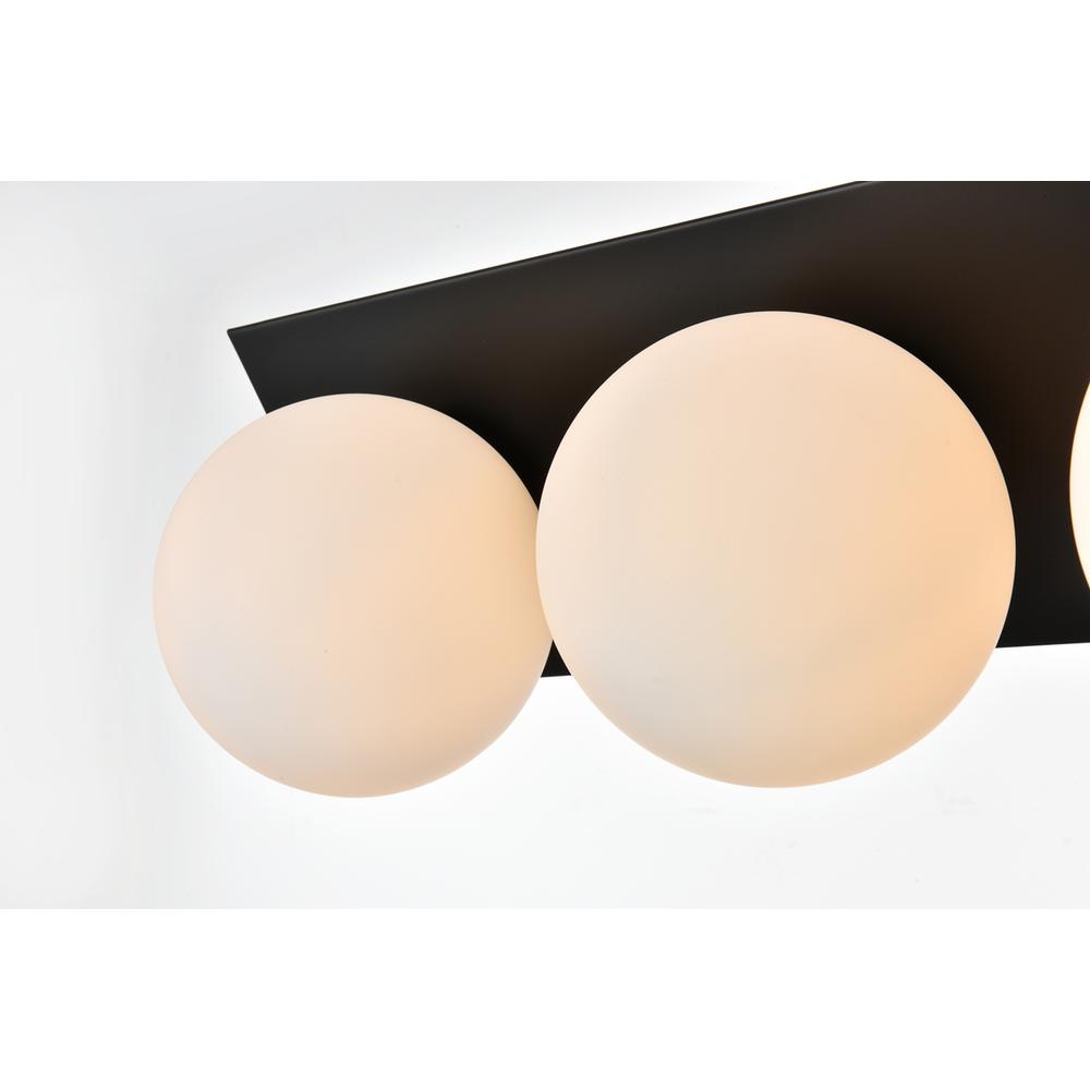 Jillian 4 light Black and frosted white Bath Sconce. Picture 3