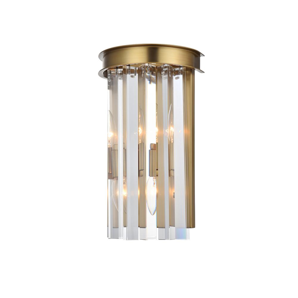 Sydney 8 inch crystal wall sconce in satin gold. Picture 2