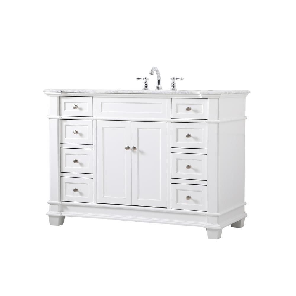 48 inch Single Bathroom Vanity set in White. Picture 7