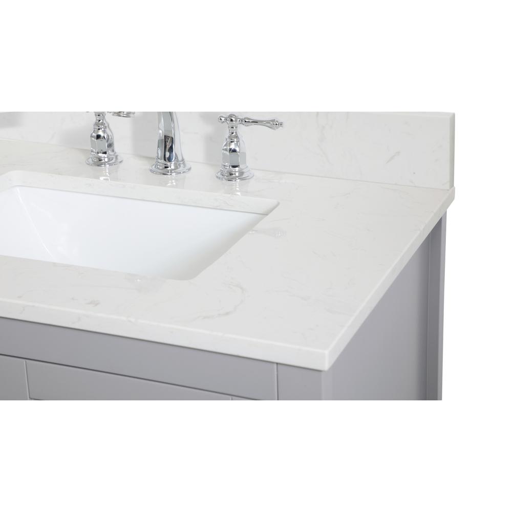 30 inch Single Bathroom Vanity in Grey with Backsplash. Picture 11