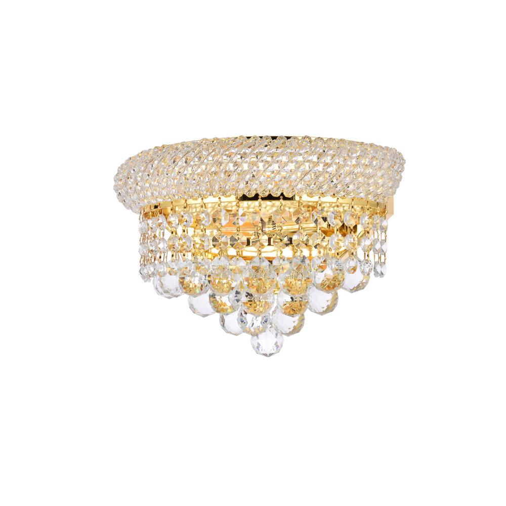 Primo 2 light Gold Wall Sconce Clear Royal Cut Crystal. Picture 2