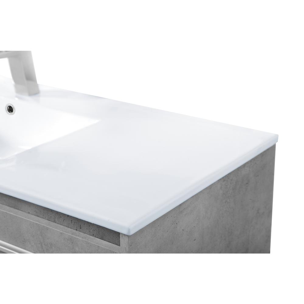 48 inch  Single Bathroom Floating Vanity in Concrete Grey. Picture 10