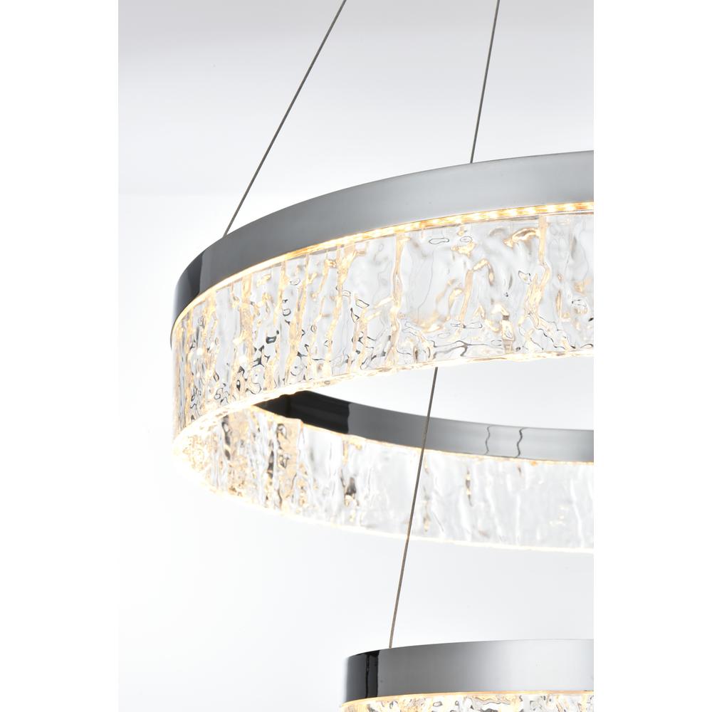 Linden 22 inch Adjustable LED chandelier in Chrome. Picture 5