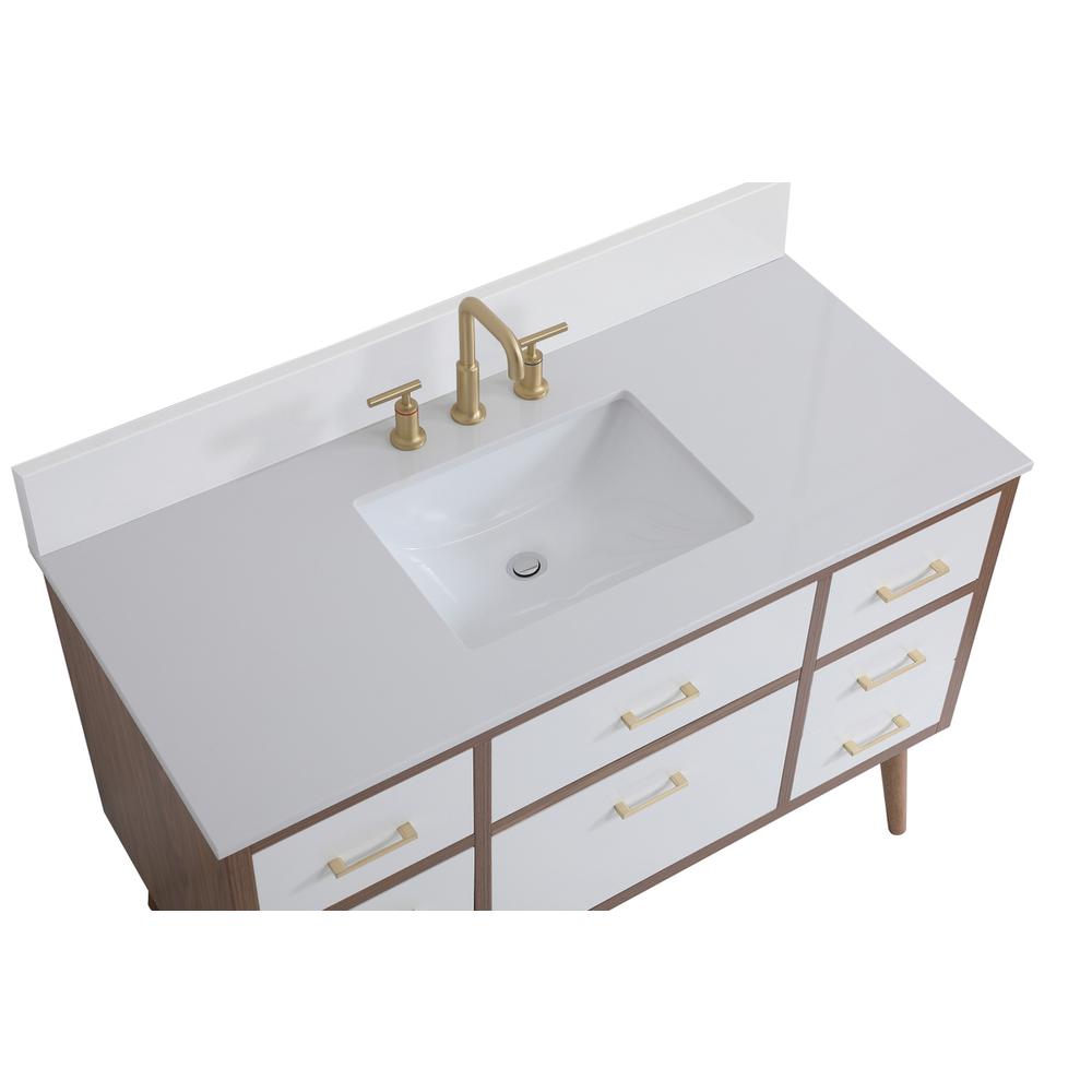 48 inch bathroom Vanity in White with Backsplash. Picture 10