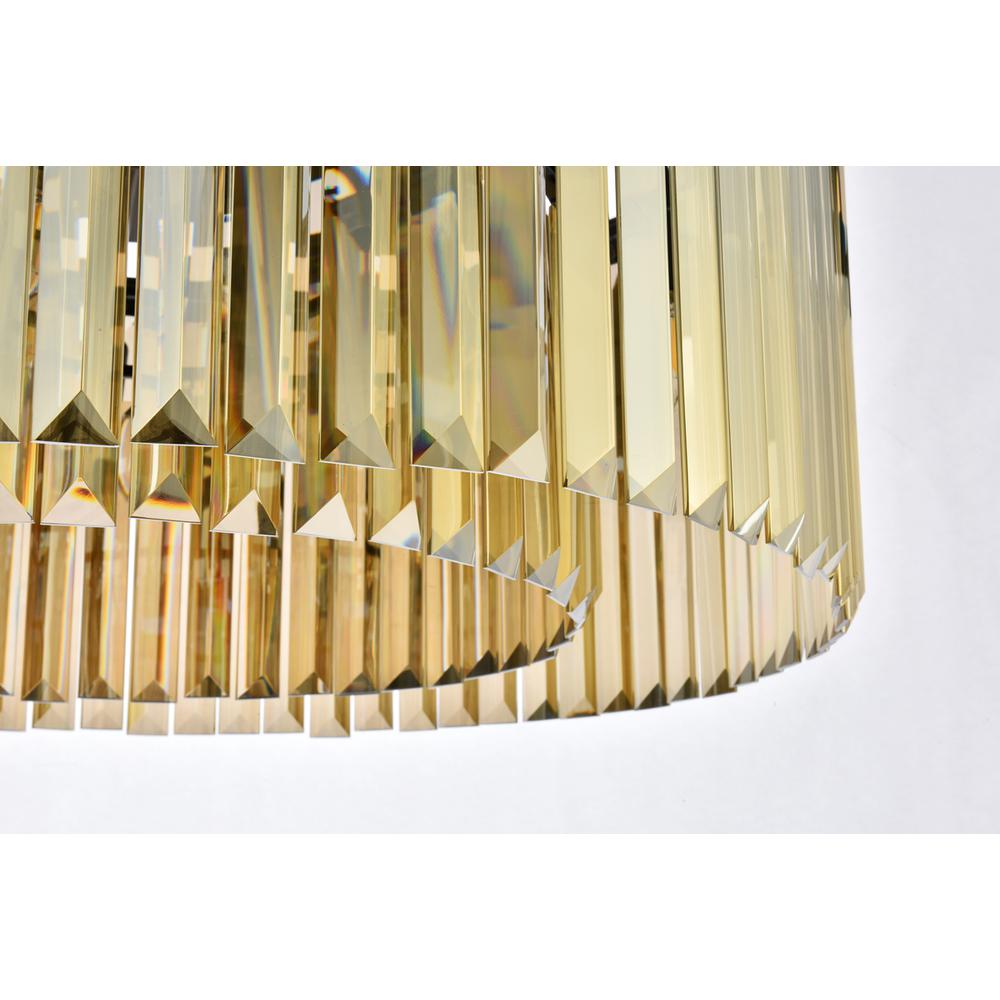 Sydney 8 light Matte Black Chandelier Golden Teak (Smoky) Royal Cut Crystal. Picture 3