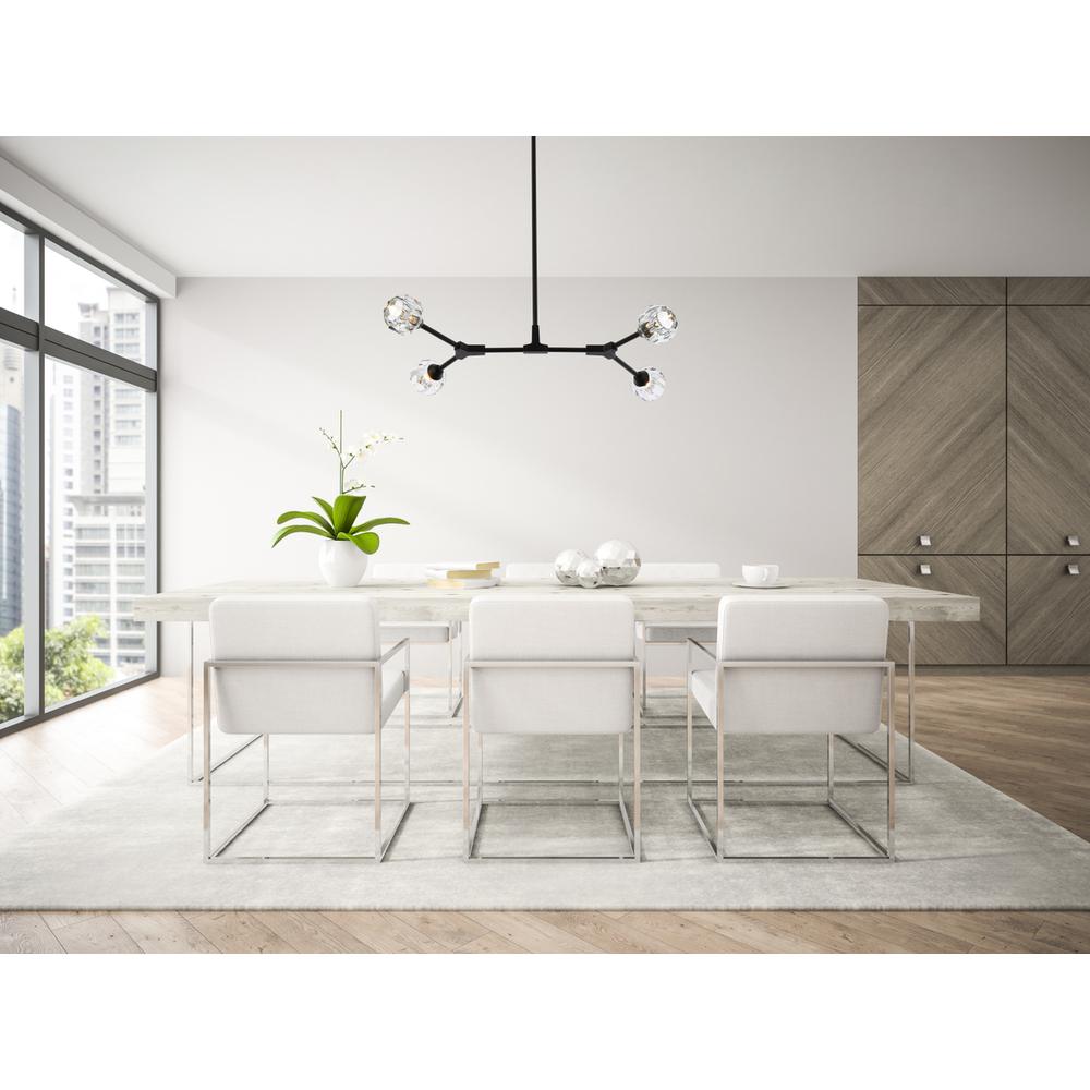 Zayne 4 Light Pendant in Black. Picture 8