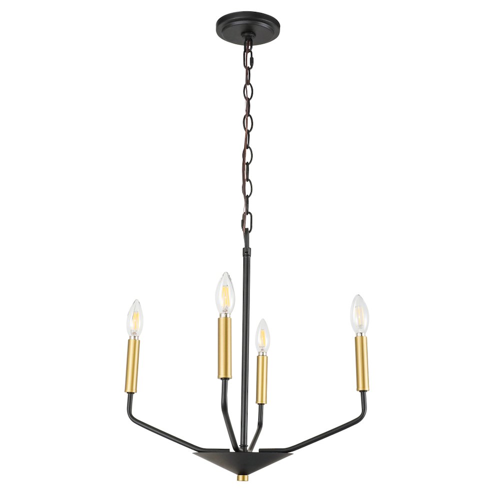 Enzo 4 Light Black And Brass Pendant. Picture 8