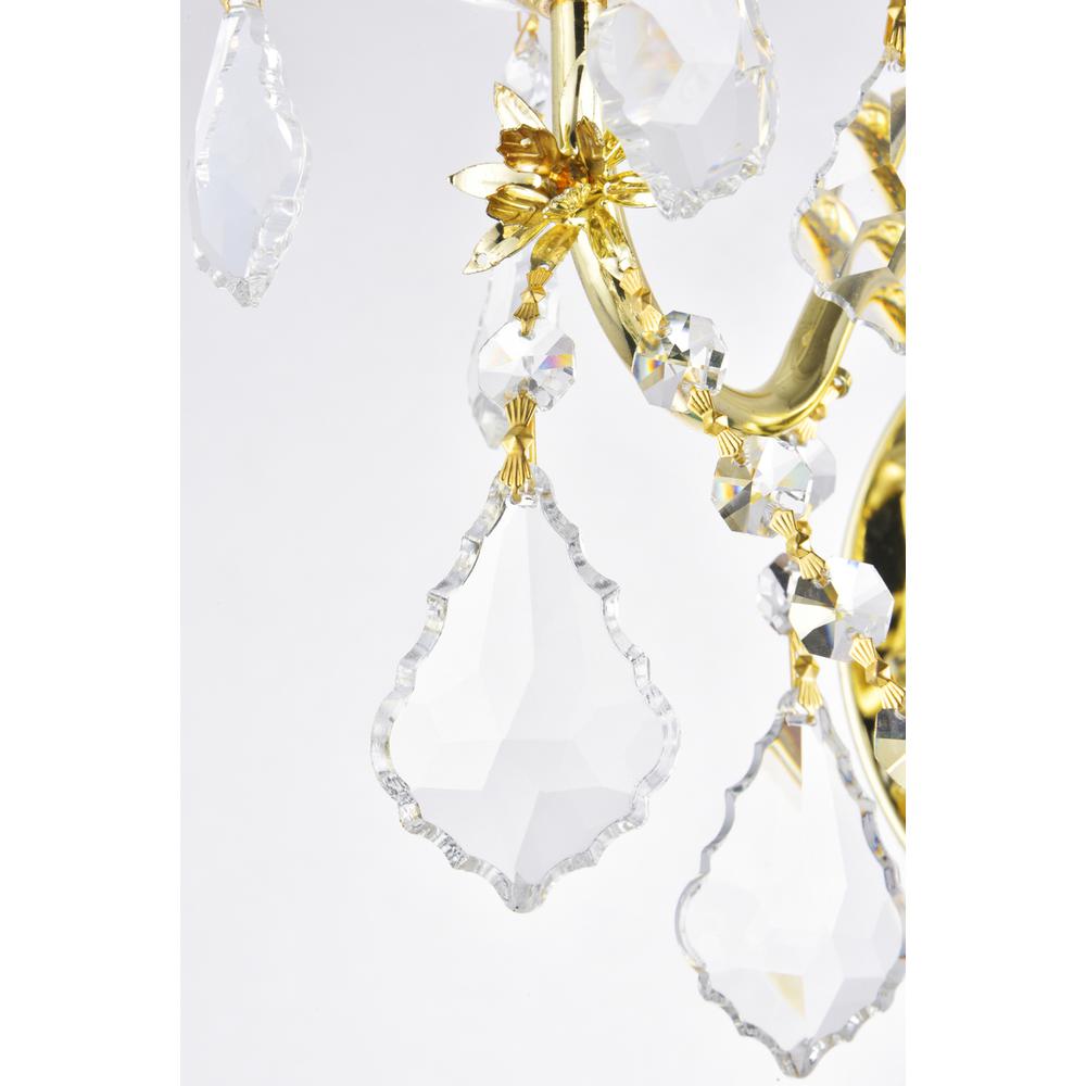 St. Francis 2 light Gold Wall Sconce Clear Royal Cut Crystal. Picture 4