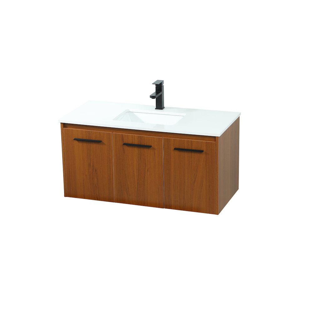 40 Inch Single Bathroom Vanity In Teak. Picture 9