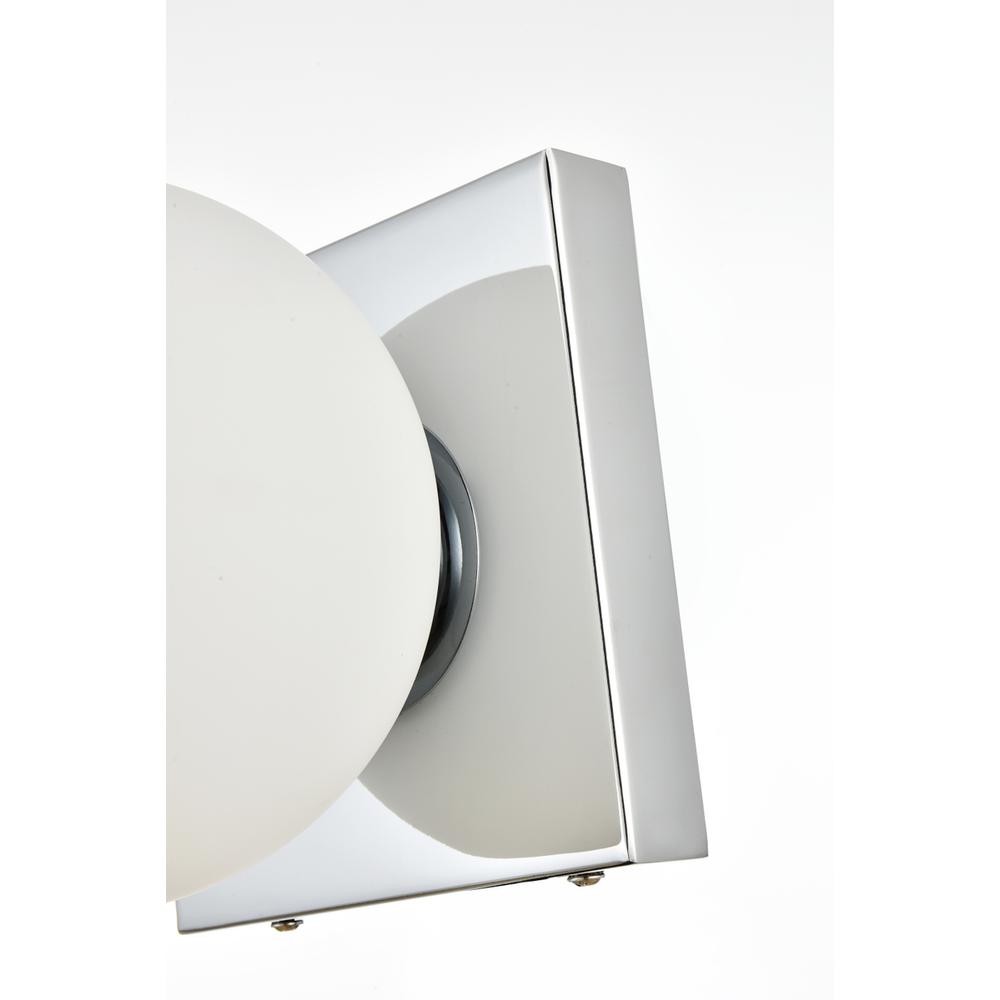 Jaylin 1 light Chrome and frosted white Bath Sconce. Picture 4
