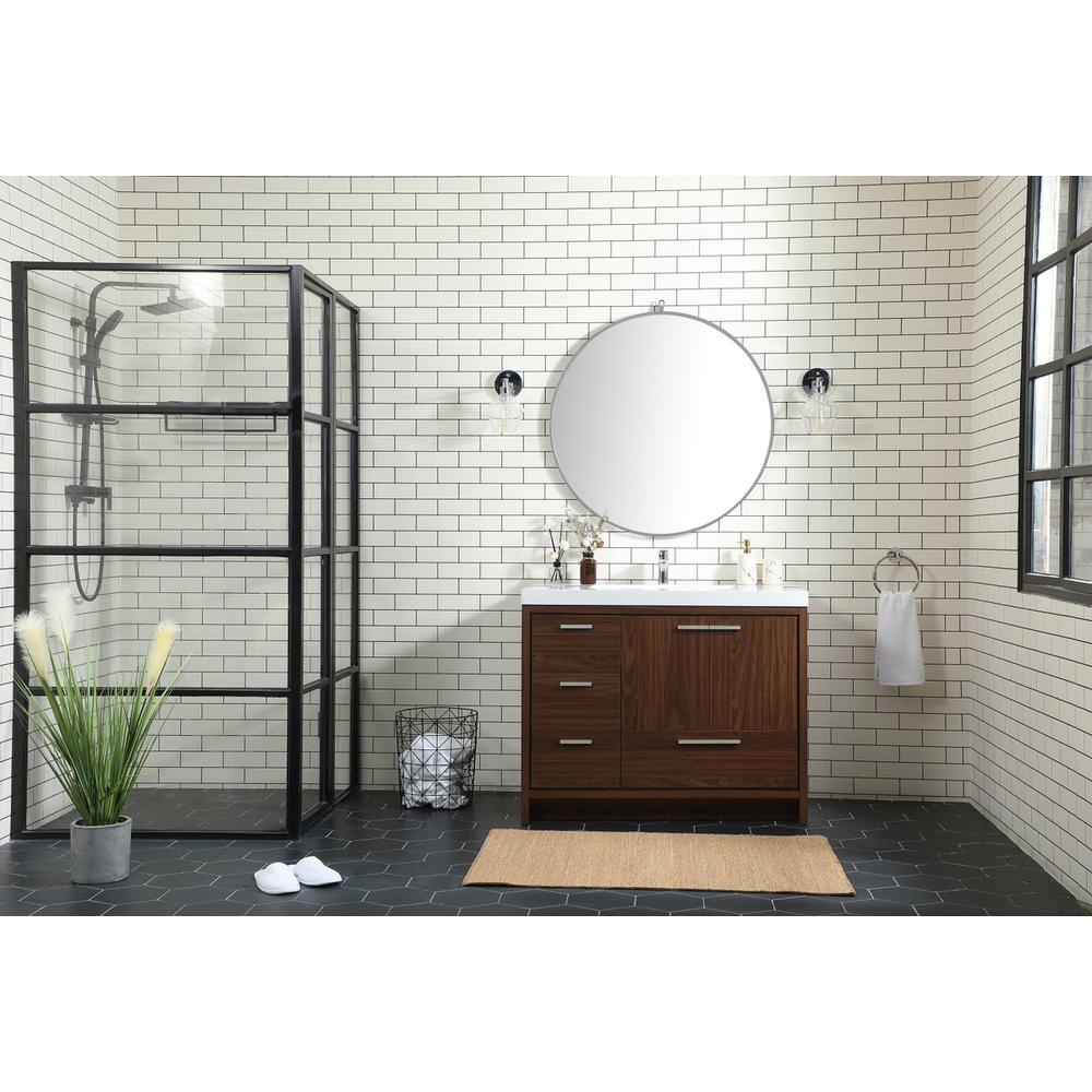 42 inch Single bathroom vanity in Walnut. Picture 4