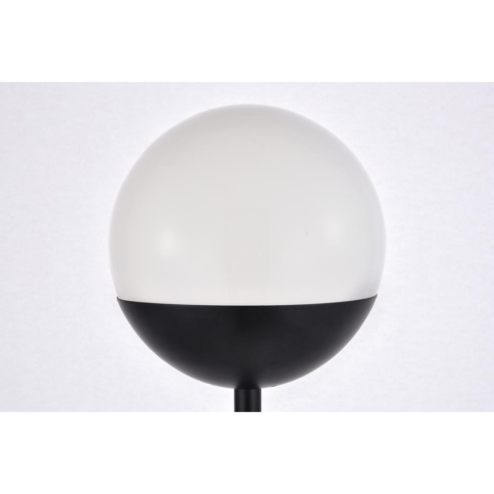 Eclipse 1 Light Black Floor Lamp With Frosted White Glass. Picture 3