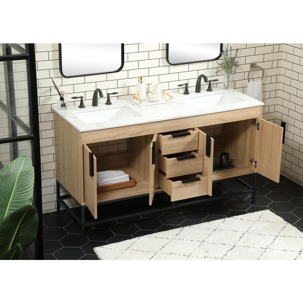60 inch double bathroom vanity in mango wood. Picture 3
