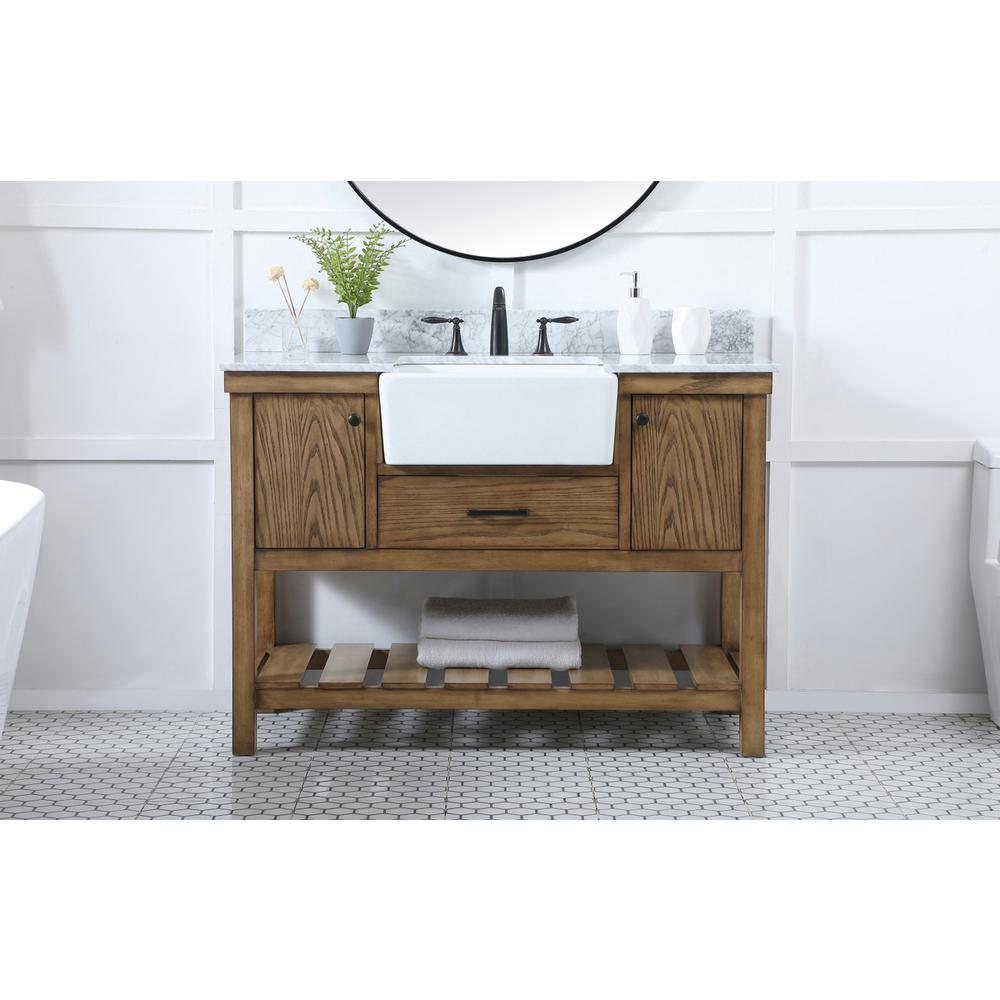 48 inch Single bathroom vanity in driftwood with backsplash. Picture 14