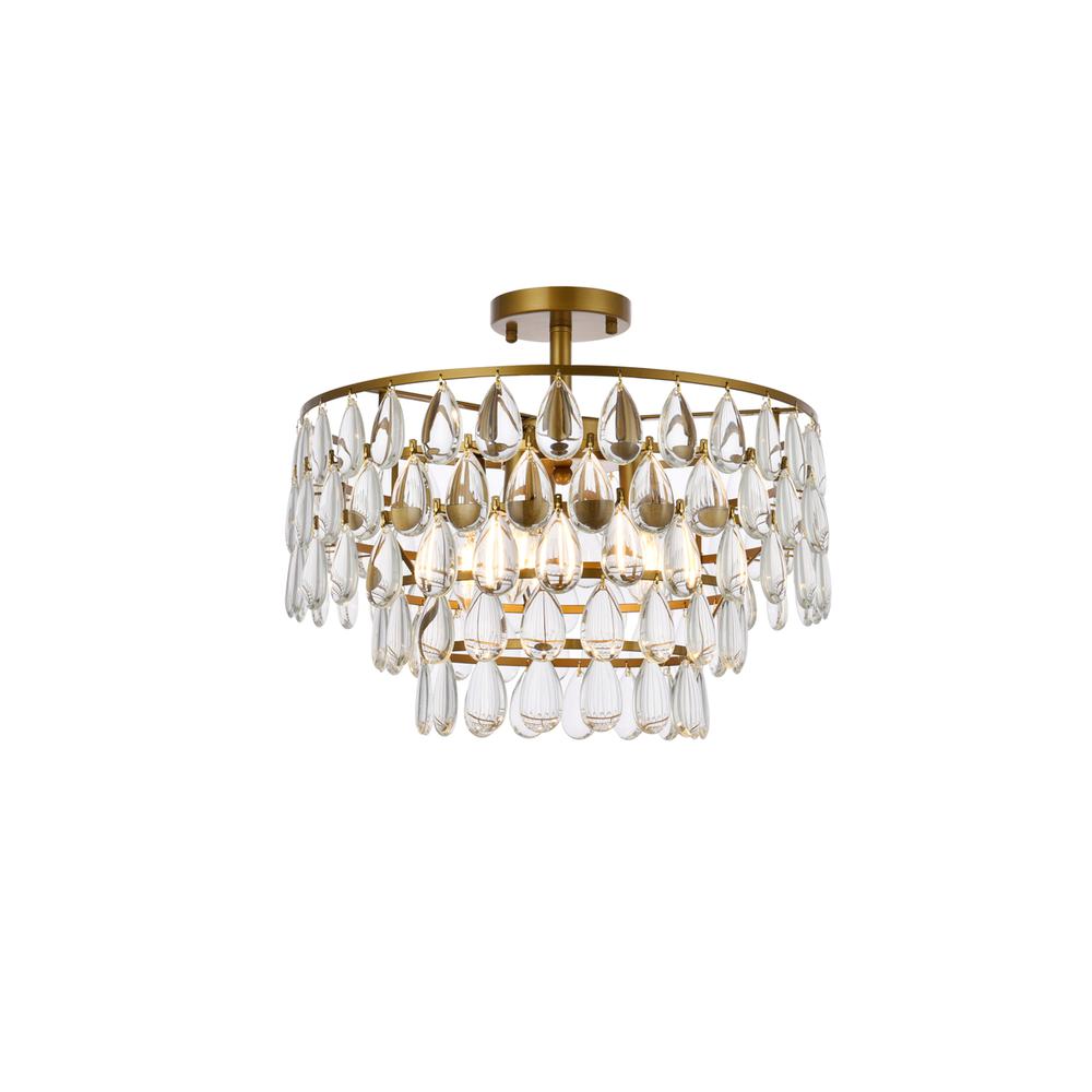 Mila 18 inch flush mount in brass. Picture 1
