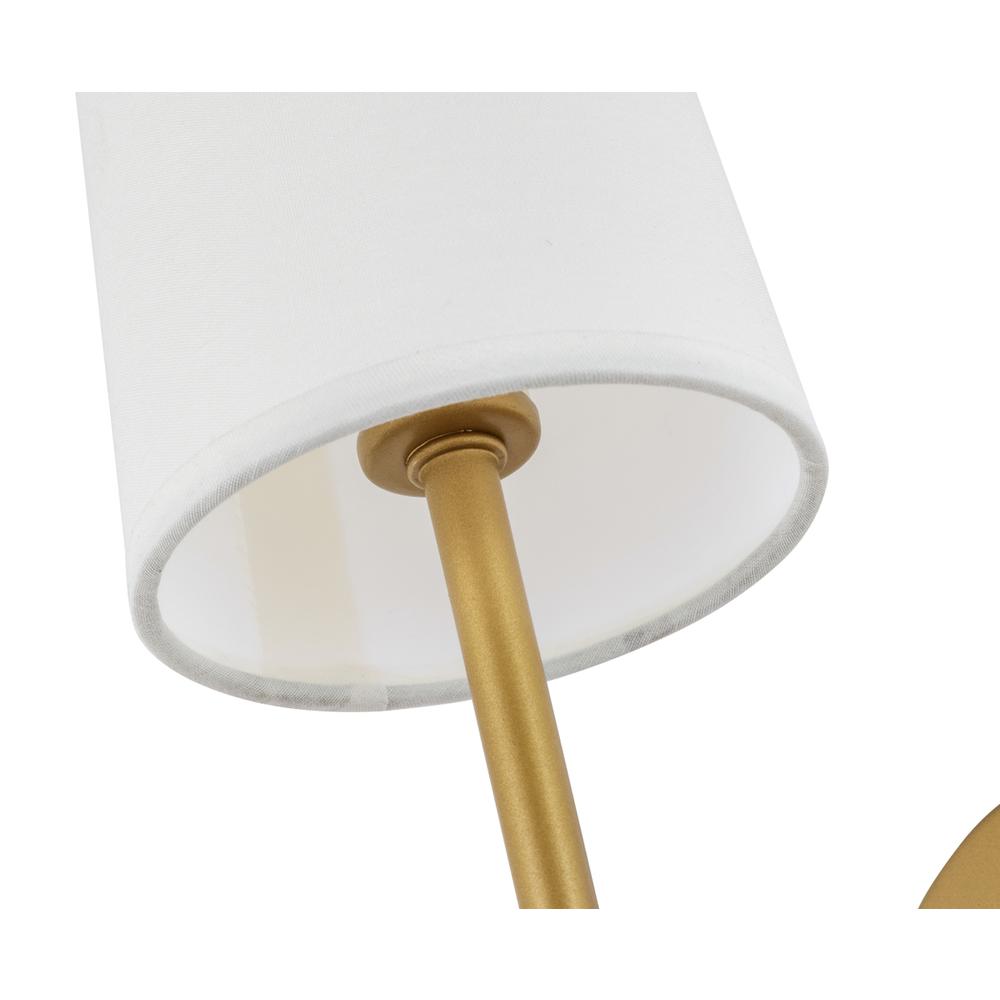 Mel 1 light Brass and White shade wall sconce. Picture 9
