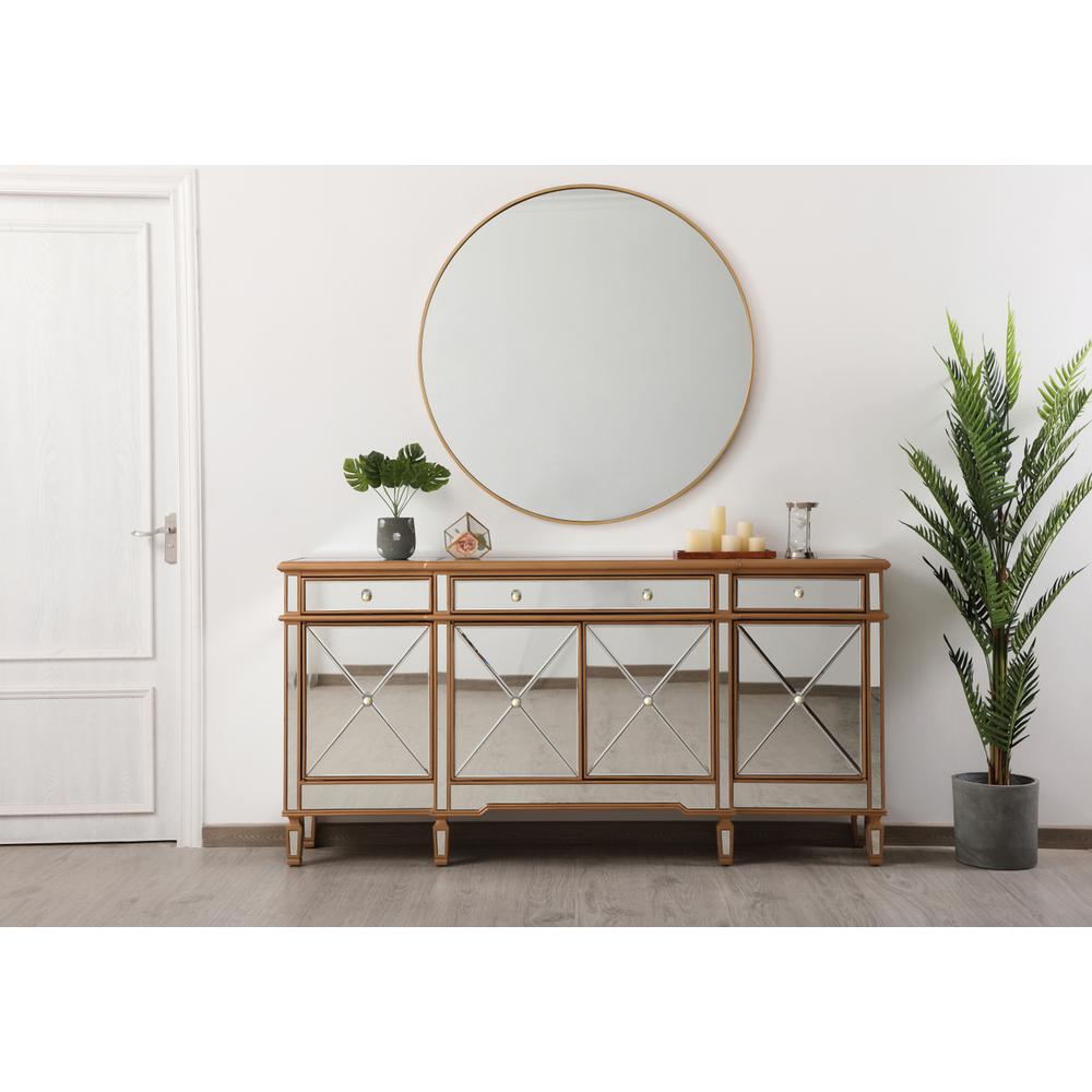 72 inch mirrored credenza in gold. Picture 11