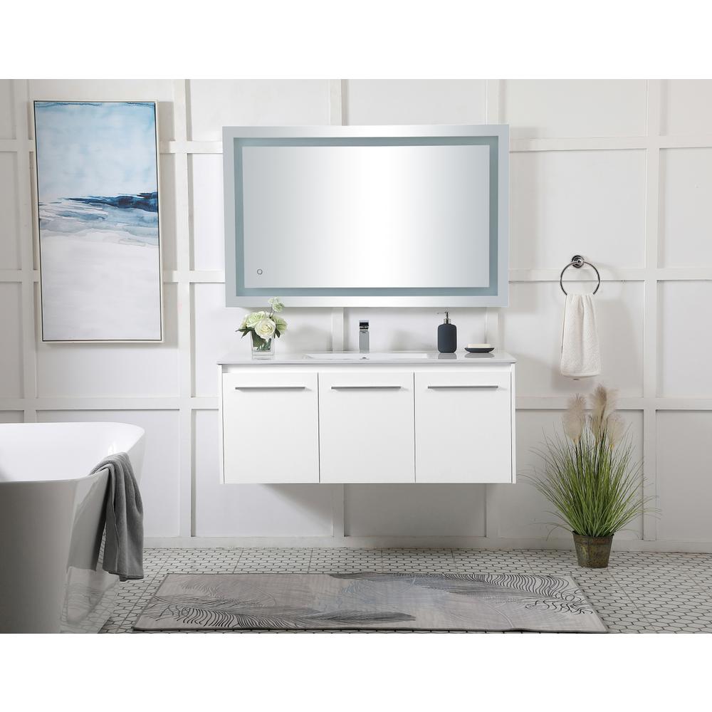 48 inch  Single Bathroom Floating Vanity in White. Picture 6