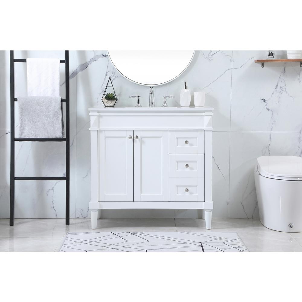 36 inch Single bathroom vanity in white. Picture 14