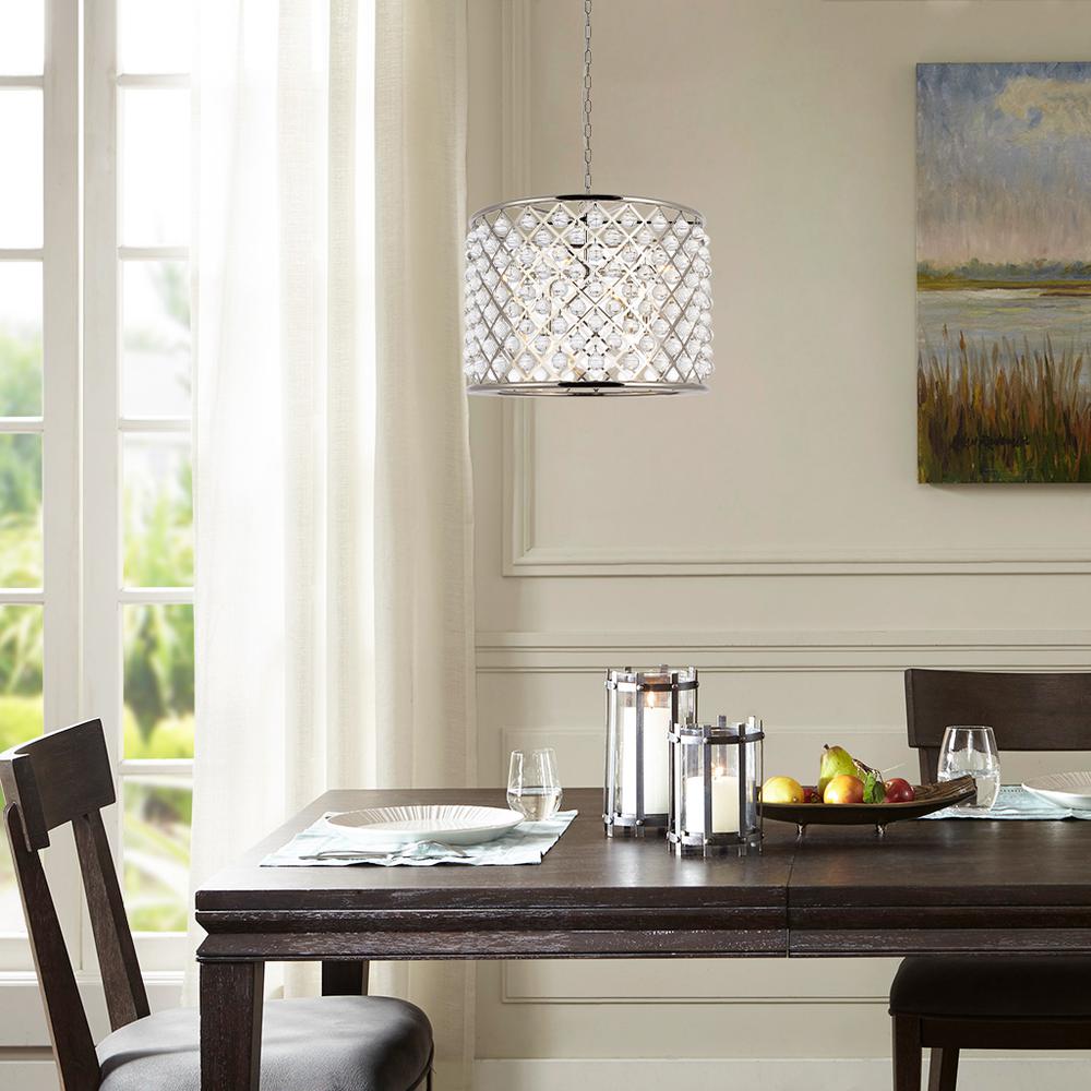 Madison 8 light polished nickel Chandelier Clear Royal Cut Crystal. Picture 8