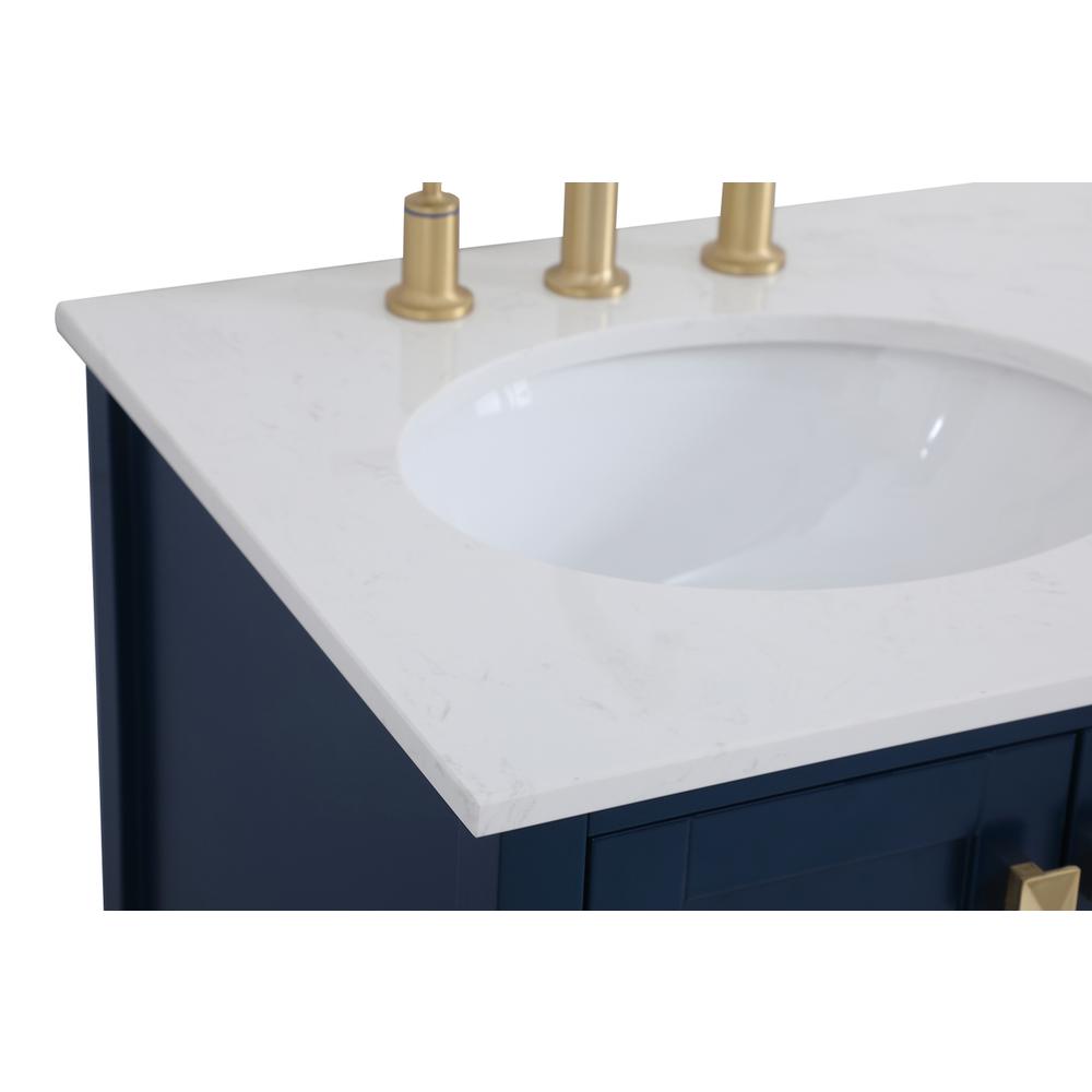 32 inch Single Bathroom Vanity in Blue. Picture 10