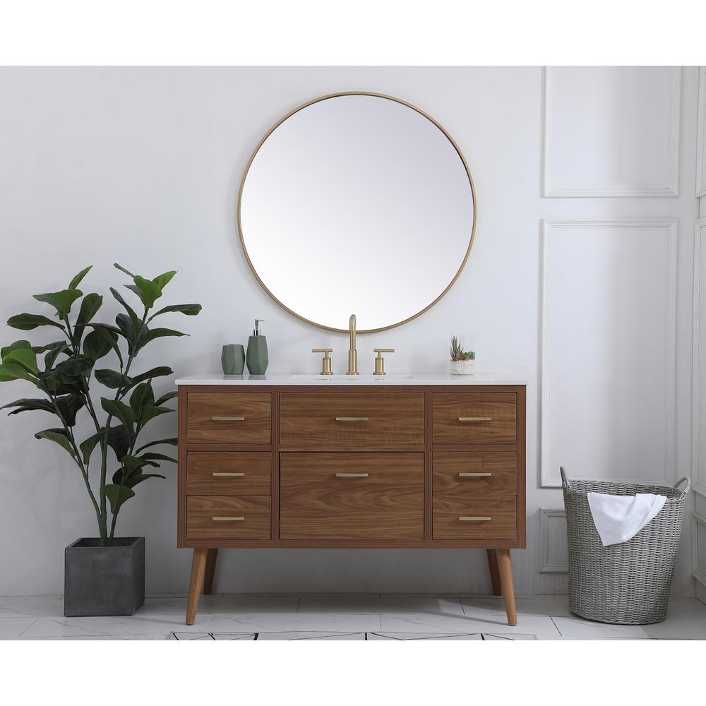 48 inch bathroom vanity in Walnut Brown. Picture 4
