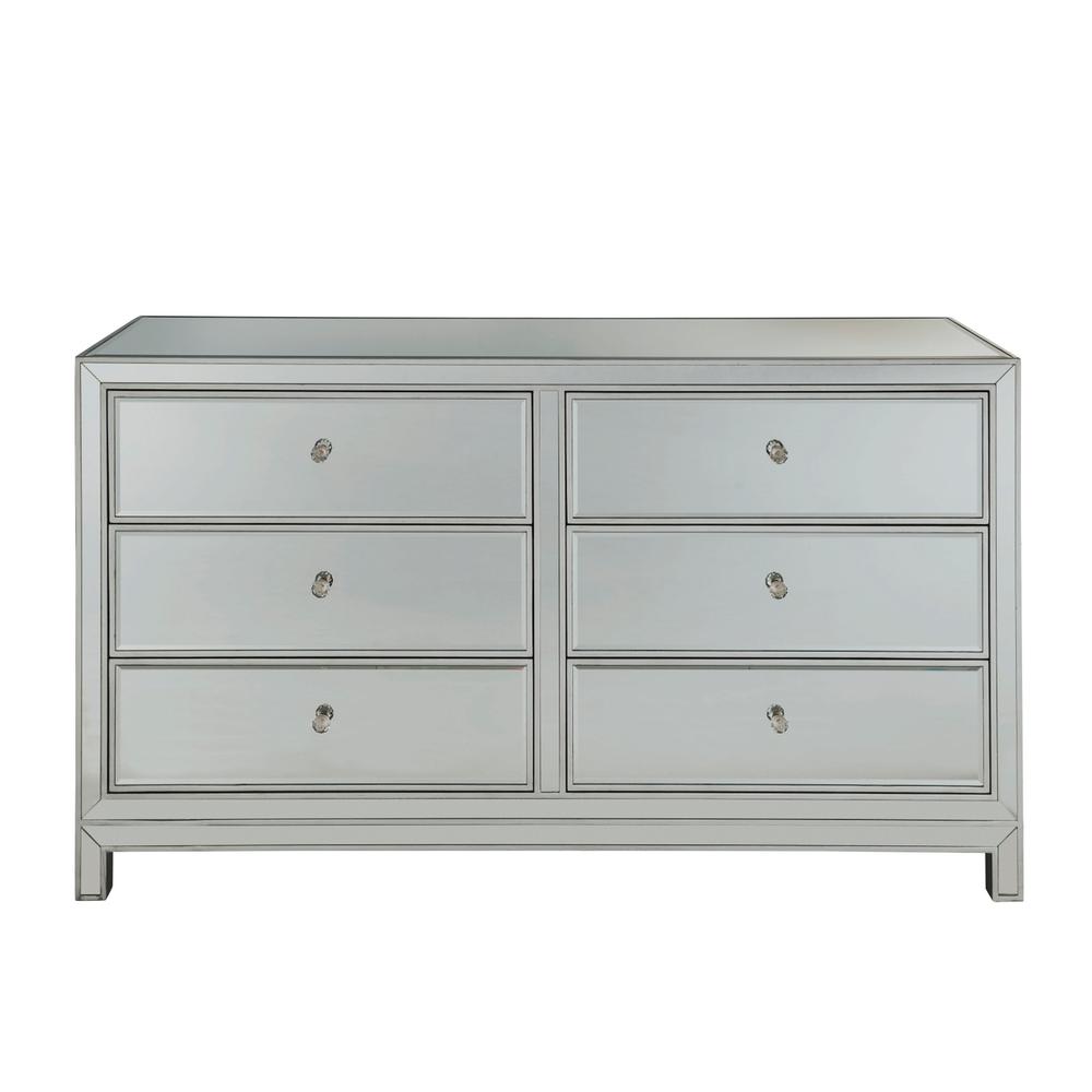 Dresser 6 drawers 60in. W x 18in. D x 32in. H in antique silver paint. Picture 1
