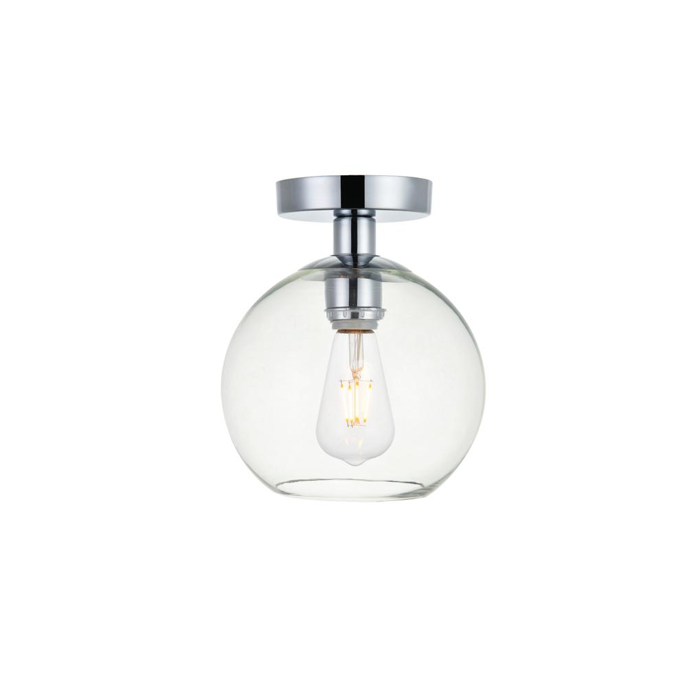 Baxter 1 Light Chrome Flush Mount With Clear Glass. Picture 1
