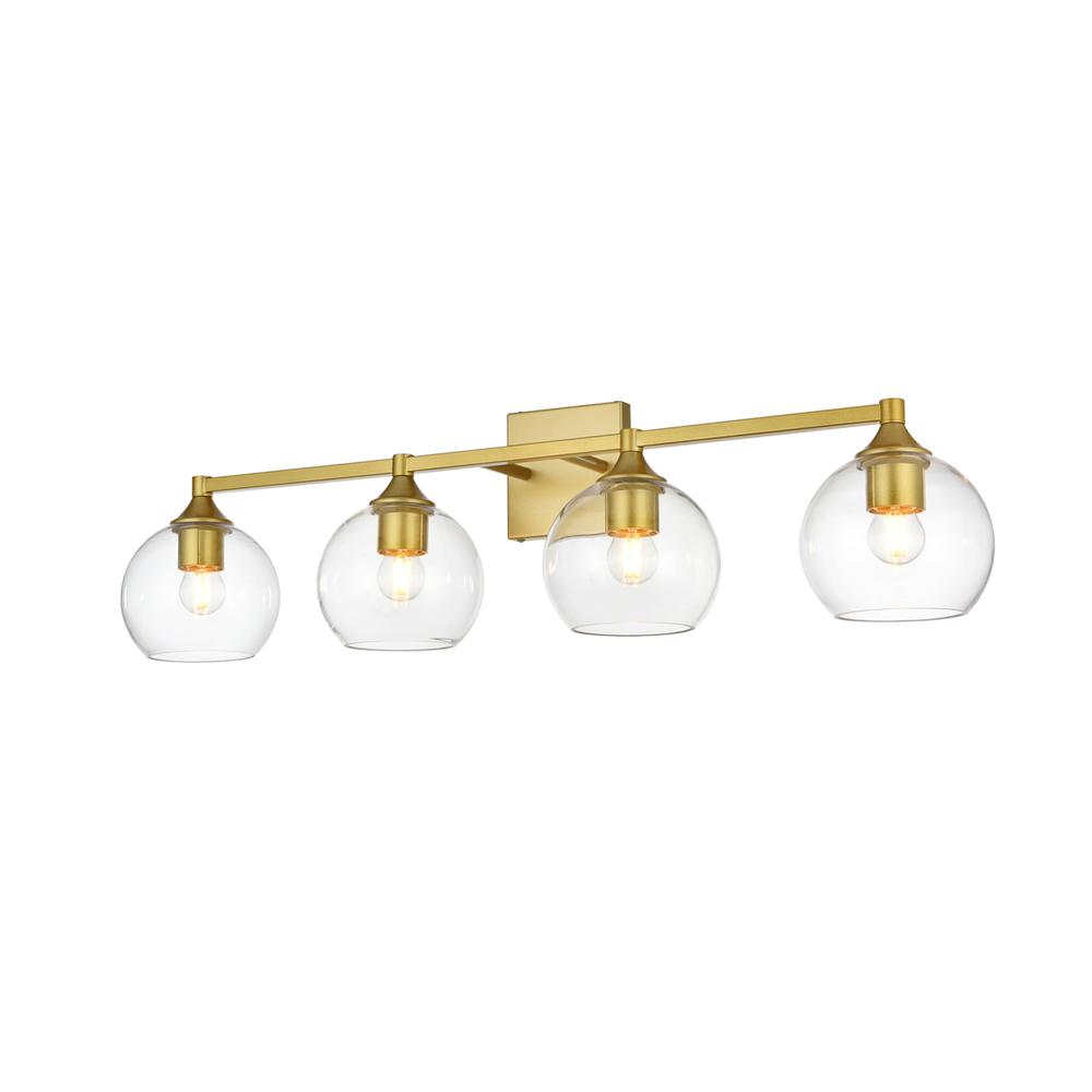 Foster 4 light Brass and Clear Bath Sconce. Picture 2