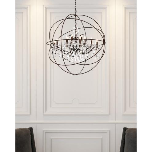 Geneva 18 light Rustic Intent Chandelier Clear Royal Cut crystal. Picture 6