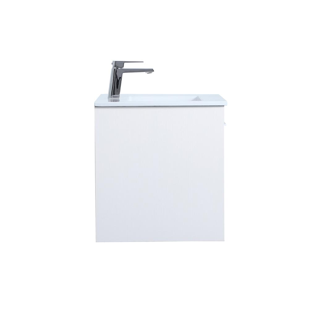 24 inch  Single Bathroom Floating Vanity in White. Picture 11