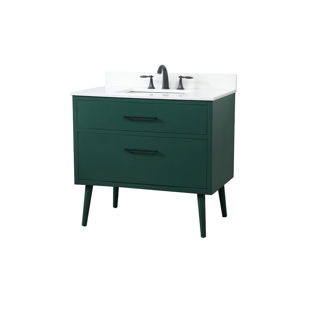 36 Inch Bathroom Vanity In Green With Backsplash. Picture 8