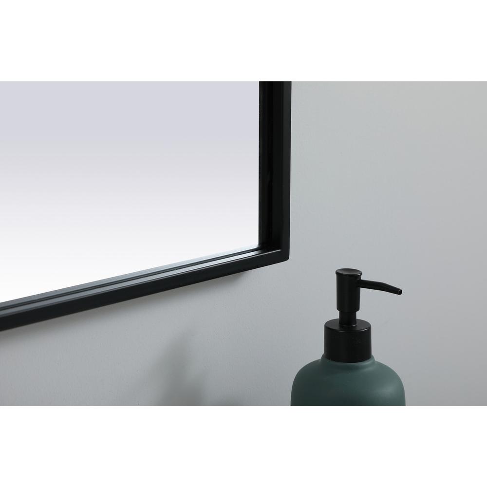 Metal Frame Arch Mirror 27x40 Inch in Black. Picture 6