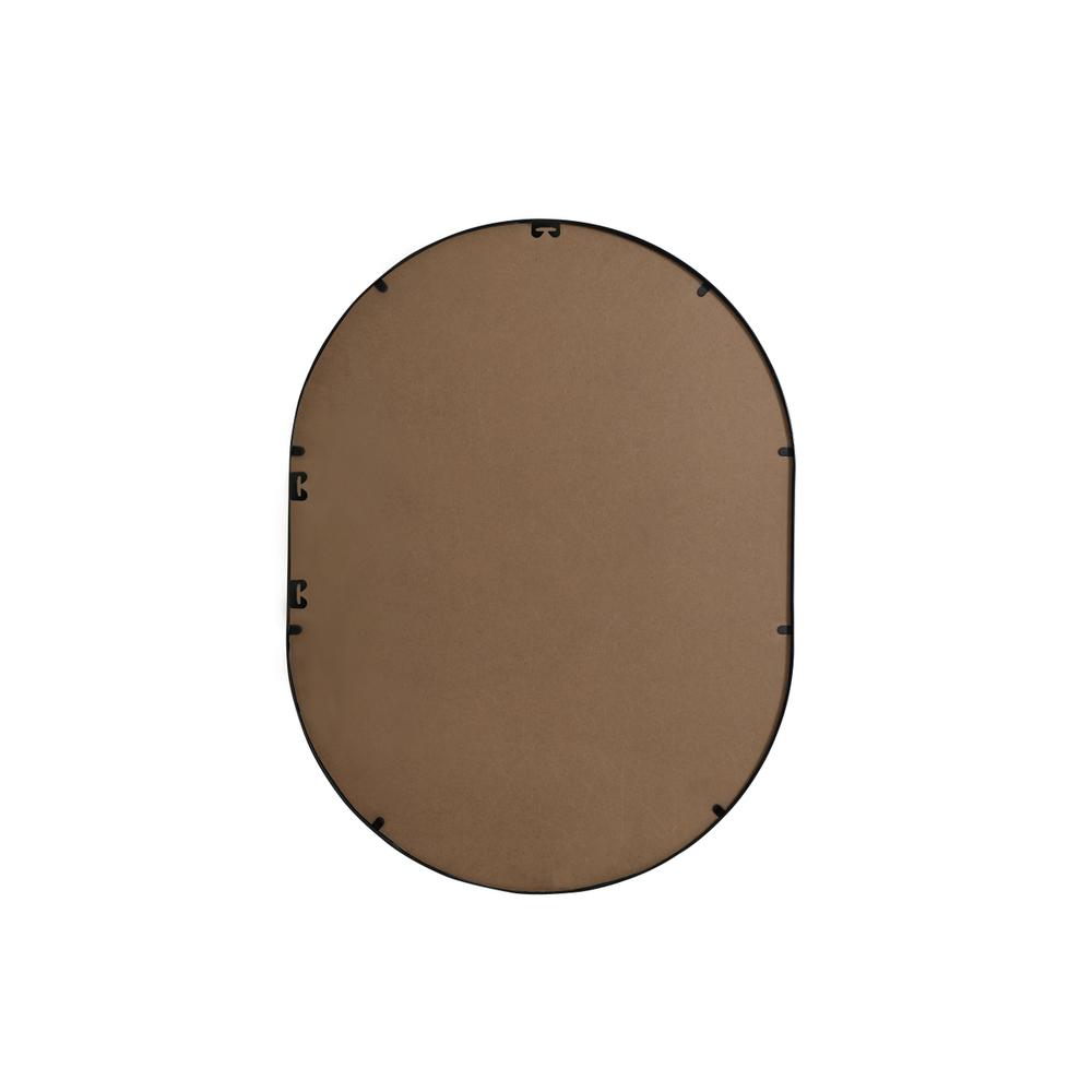 Metal Frame Oval Mirror 27x36 Inch in Black. Picture 10
