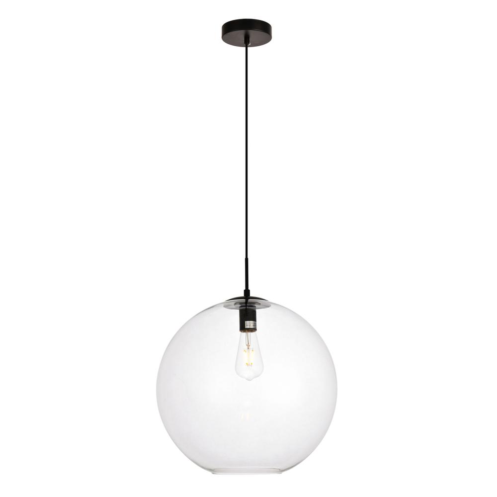 Placido Collection Pendant D15.7 H16.5 Lt:1 Black and Clear Finish. Picture 1
