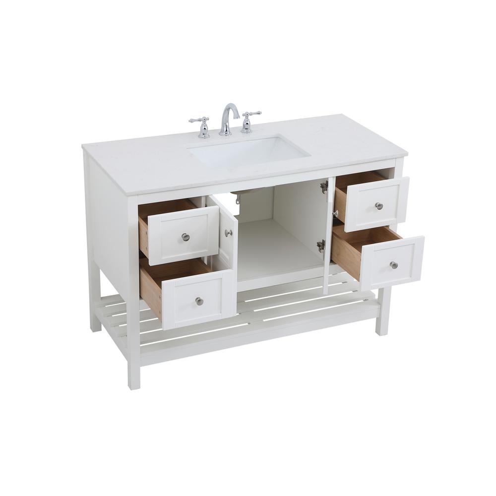 48 inch Single Bathroom Vanity in White. Picture 8