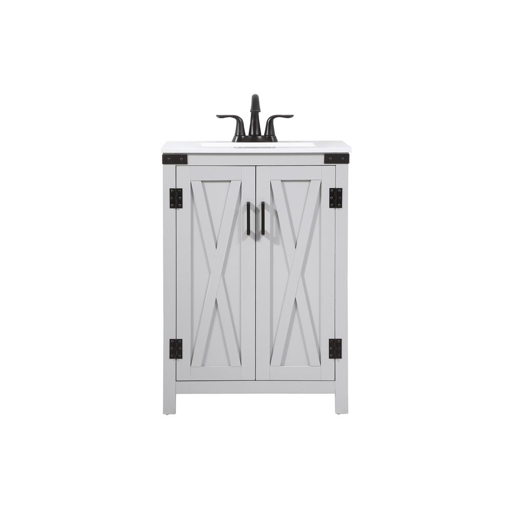 24 inch Single bathroom vanity in grey. Picture 1