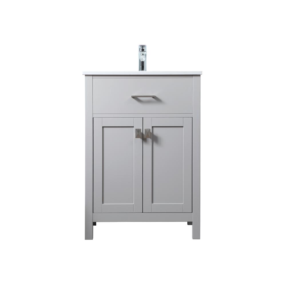 24 Inch SIngle Bathroom Vanity In Grey. Picture 1