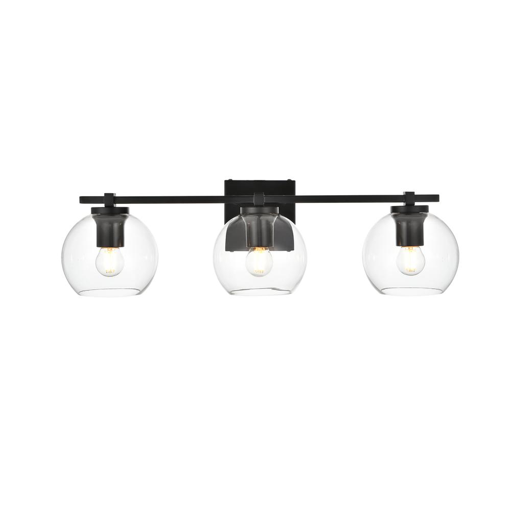 Juelz 3 light Black and Clear Bath Sconce. Picture 1