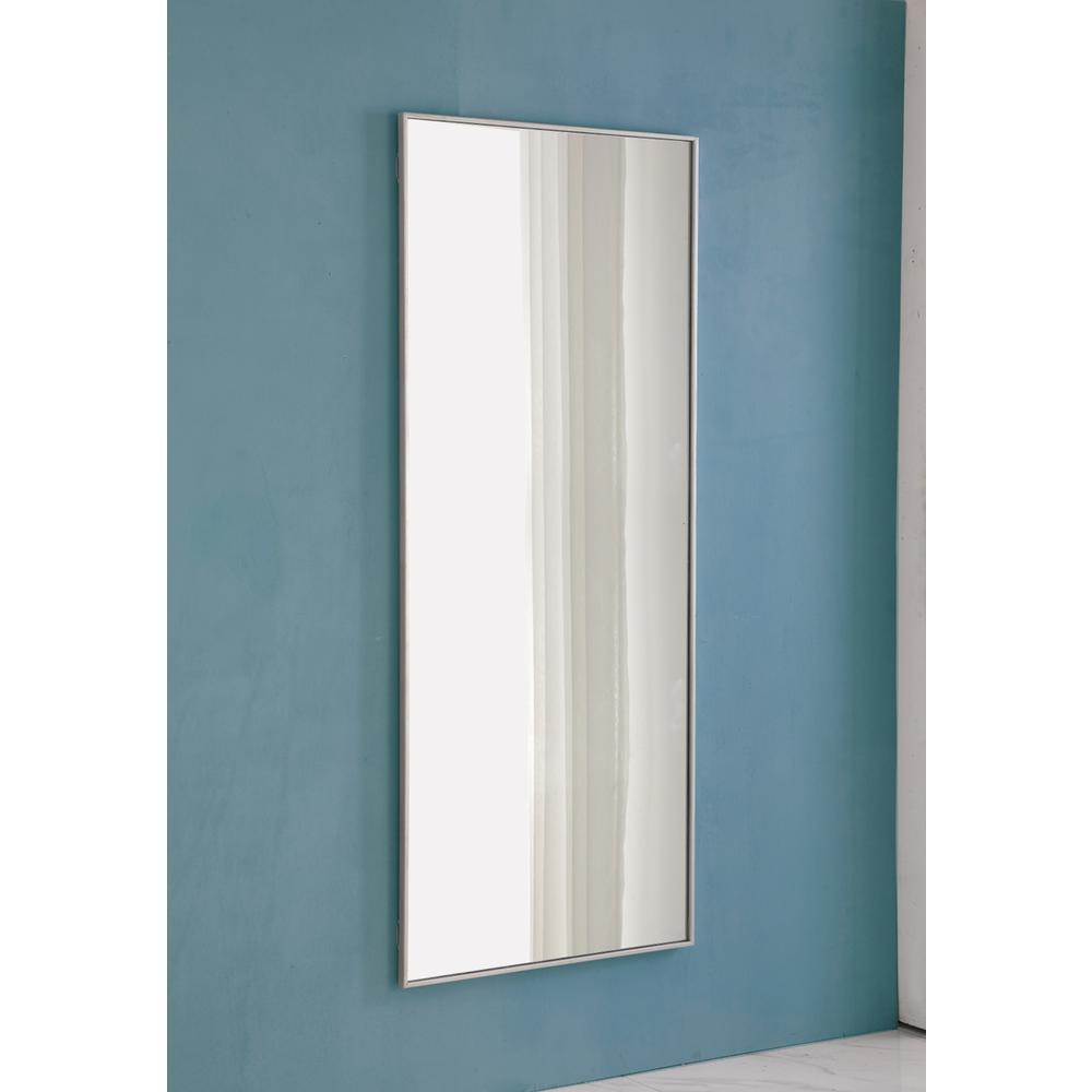 Metal frame Rectangle Mirror 30 inch Silver. Picture 2