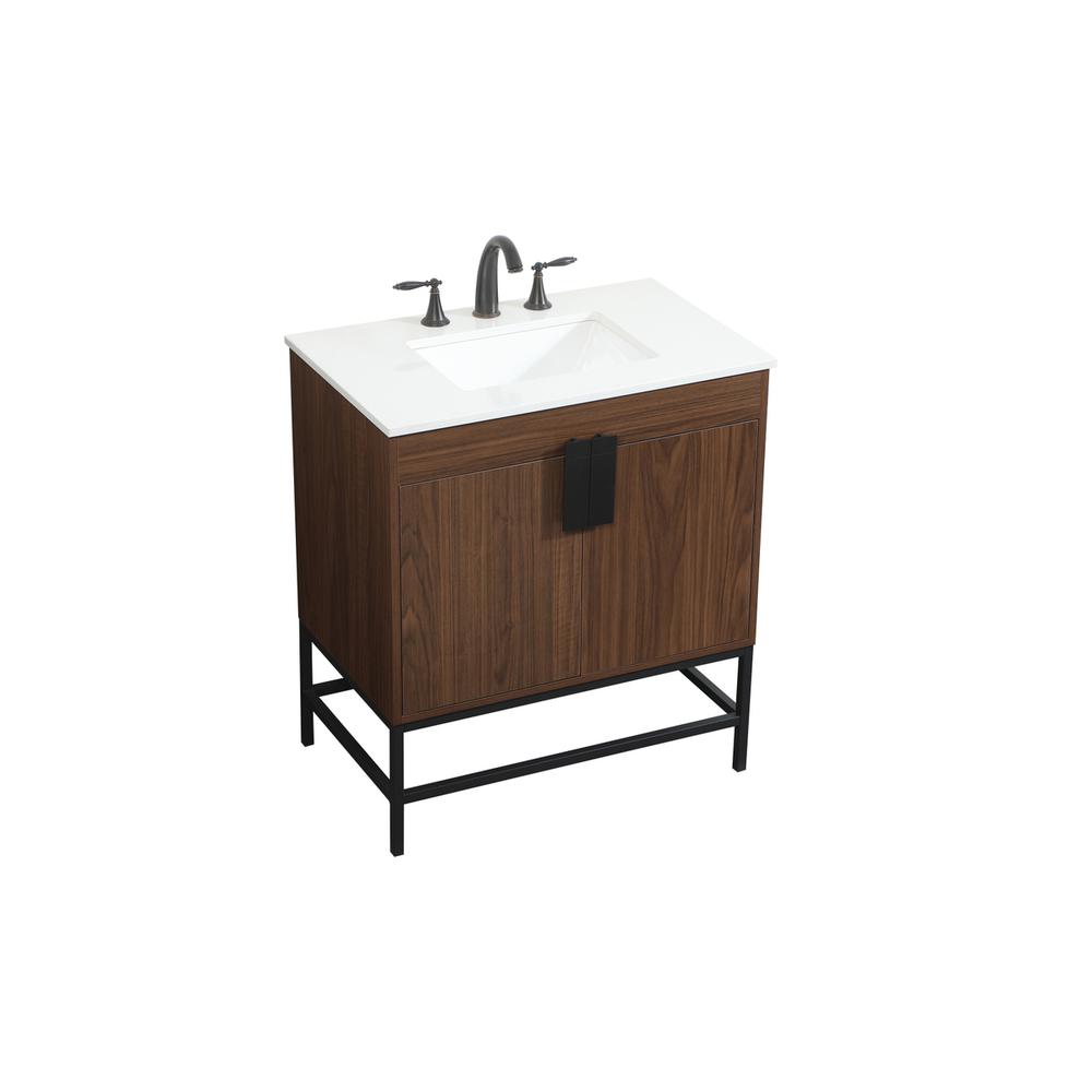 30 inch Single bathroom vanity in walnut. Picture 8
