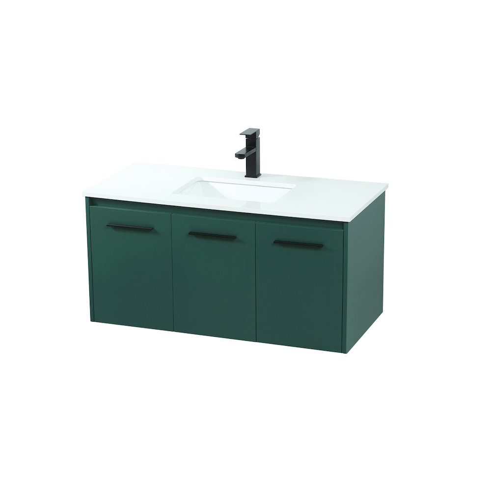 40 Inch Single Bathroom Vanity In Green. Picture 9